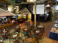 Restaurant interior with tables and chairs
